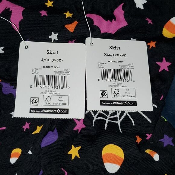 Way To Celebrate Girls Halloween Tiered Skirt size XXL - Picture 2 of 3